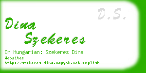 dina szekeres business card